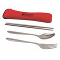 Stainless Steel Travel Utensil Set in Pouch